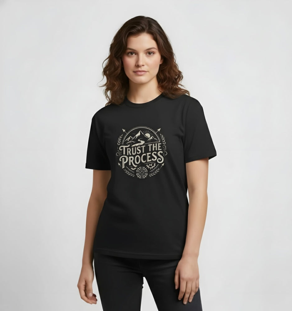 "Trust the Process" | Premium Unisex Motivational Graphic T-Shirt – Midnight Black