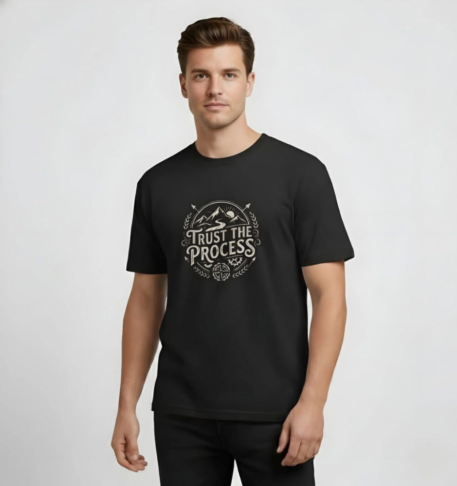 "Trust the Process" | Premium Unisex Motivational Graphic T-Shirt – Midnight Black