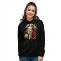 "Soft With Intent" Premium Black Graphic Hoodie – Artistic Floral Edition