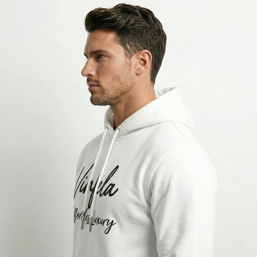 VINFELA Signature Hoodie – "Effortless Luxury" White Pullover