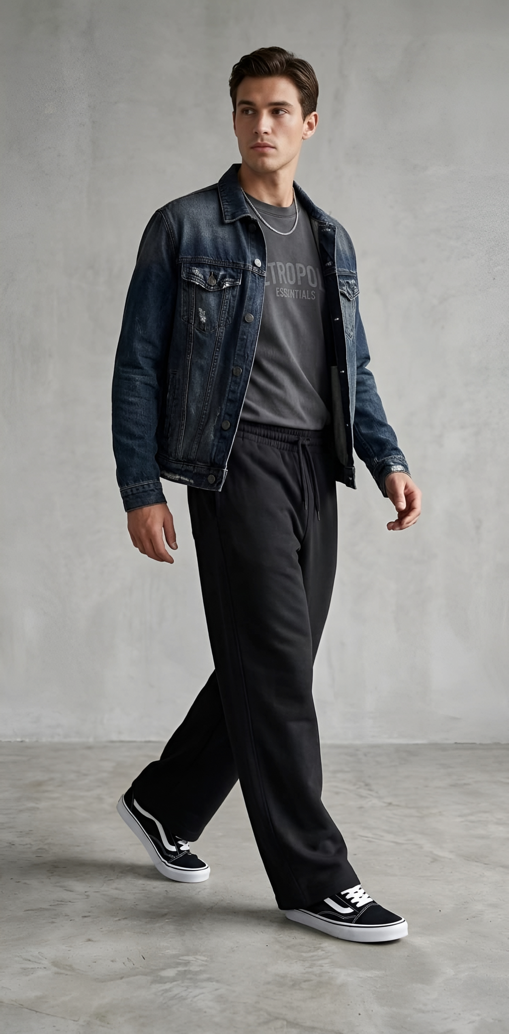 Vinfela "Comfort Studio" Wide-Leg Drawstring Sweatpants (Unisex) - Black & Beige Collection