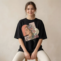 Floral Face Minimalist Oversized Unisex T-Shirt for Women – Premium Streetwear | VINFELA