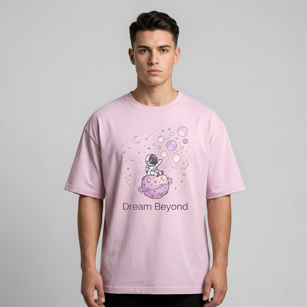 Dream Beyond Astronaut Oversized Unisex T-Shirt – Aesthetic Space Graphic Tee for Men & Women