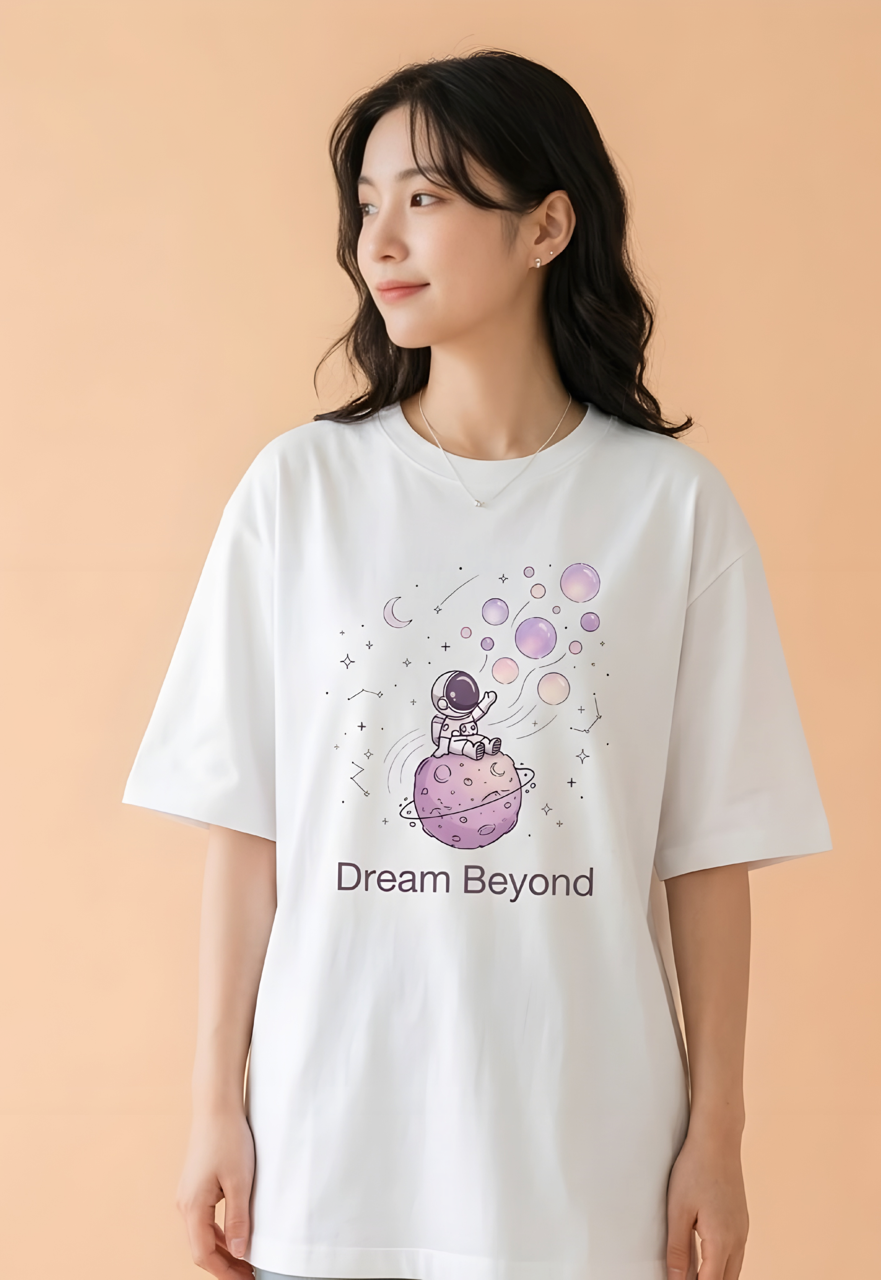 Dream Beyond Astronaut Oversized Unisex T-Shirt – Aesthetic Space Graphic Tee for Men & Women