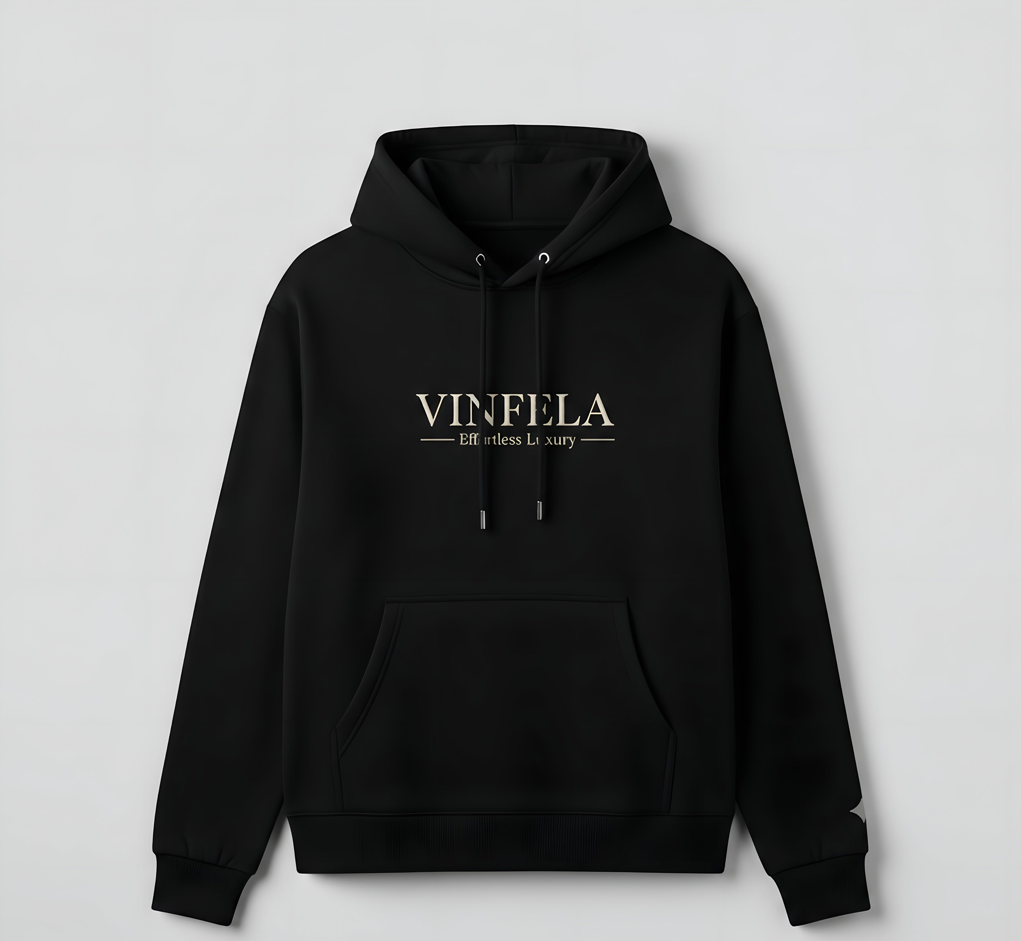 VINFELA Kids’ Signature Hoodie – Effortless Luxury in Midnight Black
